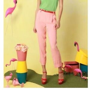 EVELYN & ARTHUR Flat Front Silk Pants